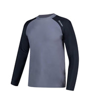 1 x RAW Customer Returns SURFEASY Men s Rashguard Long Sleeve Sun Protection Rash Vest Men, Rash Guard Shirt for Surfing Swimming Fishing Hiking Gray Black, XL  - RRP €24.0