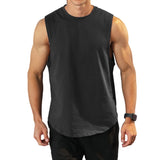 1 x RAW Customer Returns Rane Sports Men s Bodybuilding Training Tank Tops Athletic Training Gym Vest Cotton Cropped Sleeveless Muscle T-Shirt 03 Black XL - RRP €26.1