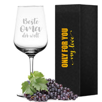 1 x RAW Customer Returns Grandma wine glass with saying Best Grandma in the World , gift for grandma for birthday Mother s Day Thanksgiving, red wine glasses white wine glasses grandmothers gifts from grandson and granddaughter for grandma  - RRP €16.86