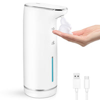 1 x RAW Customer Returns Soap Dispenser Automatic with Sensor Foam Soap Dispenser Electric - LAOPAO Touchless Foam Soap Dispenser Set USB Charging IPX5 Waterproof Motion Sensor for Kitchen Bathroom White 320 ml  - RRP €29.97