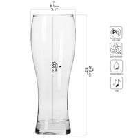 1 x RAW Customer Returns Krosno Tall Wheat Beer Glasses 0.5 liter Set of 6 500 ML Chill Collection Perfect for home and parties Dishwasher safe - RRP €24.99