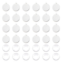 1 x RAW Customer Returns UNICRAFTALE 30 PCS 25mm Tray Cabochon Pendant 304 Stainless Steel Cabochon Blanks Pendant 25mm Round Bezel Tray Pendant with Glass Cabochons for Necklace Jewelry Making DIY - RRP €10.64