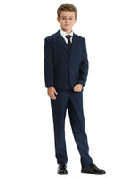 1 x RAW Customer Returns Mint Green Kids Suit Set Boys Wedding Outfit Party Formal Pageboy Tuxedo Dark Navy 128-134 Day 8 - RRP €79.9