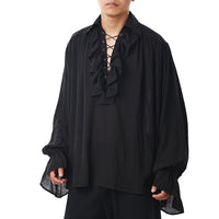 1 x RAW Customer Returns GRACEART Medieval Victorian Pirate Shirt Elegant Long Sleeve Shirt Gothic Steampunk Men s Shirt - RRP €28.99