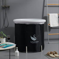 1 x RAW Customer Returns  Schw nlein Ice Bath Foldable Inflatable High-Quality Portable Ice Barrel for Indoor and Outdoor Use with Cover 80x70cm Maxus Foldable Portable Bathtub, Black - RRP €49.42