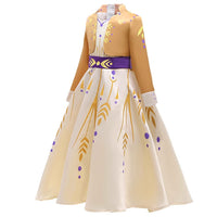 1 x RAW Customer Returns IBTOM CASTLE - Princess Rapunzel Costume, Long, for Carnival Parties, Bridesmaid, Cosplay, Sizes 98-140 Yellow Anna 4-5 Years - RRP €24.0