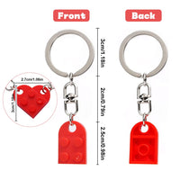 1 x Brand New Heart Keychain, Creative Red Small Heart Brick Keychain Couple Valentines Keychain Matching Keychain Decoration with A Greeting Card for Kids Men Women - RRP €27.6