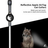 1 x RAW Customer Returns LZXLXS Airtag Cat Collar Breakaway, Reflective Kitten Collar with Apple Air Tag Holder and Bell for Girls Boys Cats, Black - RRP €8.75