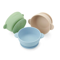 1 x RAW Customer Returns PandaEar 3 Pack Silicone Baby Bowls with Suction Cup Children s Bowl Baby Porridge Bowl Silicone Bowls Food Grade Soft BPA-Free Silicone Blue Brown Grown  - RRP €14.95