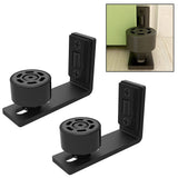 1 x RAW Customer Returns CCJH Adjustable Sliding Door Bottom Floor Guide Wall Mount Without Drilling on Bottom of Floor Black -2 Packs - RRP €49.0