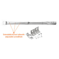 1 x RAW Customer Returns Onlyfire 3-piece universal stainless steel gas grill burner replacement tube, extendable from 36cm to 50cm, diameter 12mm - RRP €25.84