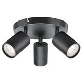 1 x RAW Customer Returns KYOTECH Black 3-bulb spotlight LED ceiling light Black matt spot rotatable and pivotable spotlight ceiling spotlight for 3x GU10 bulbs Ceiling lamp without bulbs - RRP €37.99