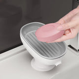 6 x Brand New Uonlytech Self-draining soap dish soap holder with suction cup drain plastic sponge holder soap shelf soap box soap container for bathroom shower kitchen sink - RRP €122.4