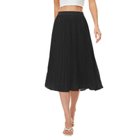 1 x RAW Customer Returns Durio Midi Skirt Women s Pleated Skirt Pleated Women s Skirt Lightweight Casual Skirt Chiffon Skirts A-Line Black 42 Tag Size XL  - RRP €31.25