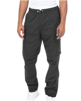 1 x Brand New Halfword Men s Cargo Trousers Combat Work Elastic Waist Trousers Chino Cuffs Trousers Black 36-41 - RRP €27.6