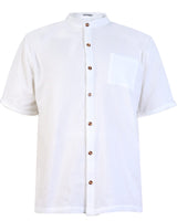 1 x RAW Customer Returns YAOBAOLE Men s Linen Shirt Short Sleeve Summer Shirts Men s Linen Shirts Men White L - RRP €24.95