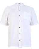 1 x RAW Customer Returns YAOBAOLE Linen Shirt Men s Short Sleeve Shirt Men s Shirts Men s Short Sleeve White M - RRP €24.18