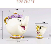 2 x RAW Customer Returns Tauras Beauty and the Best Tea Service Mrs Potts TeaPot and Chip Mug Sculpture Ceramic Tea Service Figure Set 4  - RRP €34.28