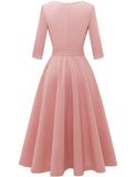 1 x Brand New Bbonlinedress Women s Cocktail Evening Prom Ceremony Pin Up Party Dress with 3 4 Sleeves V Neck Blush 3XL-1 - RRP €43.68