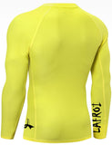 1 x RAW Customer Returns LAFROI - Men s Rash Guard Protective Shirt, Long Sleeve, UPF 50 , Compression, CLYYB, Asym Yellow,M - RRP €24.99