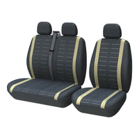 1 x RAW Customer Returns TOYOUN Van Seat Covers 3D Stripe Print Universal Fit for Most Vans Trucks Front Seat Covers Single Double Seat Covers Single Driver Double Passenger Seat... - RRP €28.31