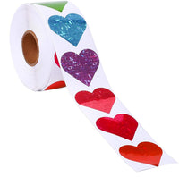 1 x Brand New 500 pieces heart-shaped sticker roll, 2.5 cm 8 colors self-adhesive heart-shaped stickers for teacher reward accessories, DIY scrapbooking cards decoration heart-shaped  - RRP €20.4