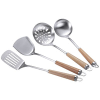 1 x Brand New Spatula with slots, kitchen helper slotted turner made of 304 stainless steel with ergonomic wooden handle for kitchens. - RRP €12.9