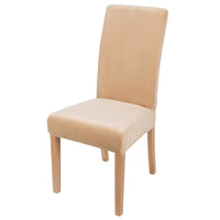 4 x Brand New Homaxy Velvet Chair Covers Set of 6, Removable Washable Chair Cover, Universal Modern Chair Covers, Elastic Chair Cover, Cream - RRP €189.36