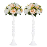 1 x RAW Customer Returns NUPTIO 2 Pieces Metal Vase for Wedding Centerpieces Decoration Artificial Flower Decoration Column Candle Holder Stand Set 50cm for Wedding Dinner Event Centerpiece Home Decor Christmas White  - RRP €32.84