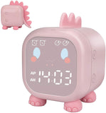 1 x RAW Customer Returns Monodeal Cute Kids Alarm Clock Multifunctional Adjustable Night Light Countdown Timer Voice Control Clock Rechargeable Pink - RRP €20.4