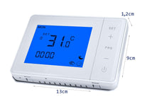 1 x RAW Customer Returns Battery Boiler Thermostat, Built-in Chronothermostat Box 503, Backlit LCD Display Touch Buttons, Weekly Program, White, Modern - RRP €39.34