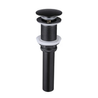 1 x RAW Customer Returns KES washbasin drain fitting without overflow, universal pop-up drain fitting black washbasin plug drain valve push open, S2008S62D-BK - RRP €20.66