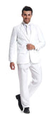 1 x RAW Customer Returns Men s Party Suit Solid Color Halloween Party Leisure Suit with Tie and Pants White XXL - RRP €51.99