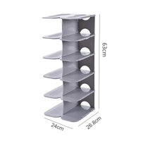 1 x RAW Customer Returns Souarts DIY Shoe Rack Narrow Wide Boots Shoes Slippers Standing Shelf Shoe Cabinet Shoe Racks Organizer for Closet Hallway Bedroom Entrance Bedroom Grey, 24 x 26.8 x 63 cm  - RRP €29.23