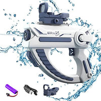 1 x Brand New HLJS Electric Water Gun for Adults, Children, 434CC 58CC Large Capacity Super One-Touch Automatic Water Spray Guns Max Range 32ft Water Sprayer Pool Beach Party Toy, Blue-01 - RRP €12.91