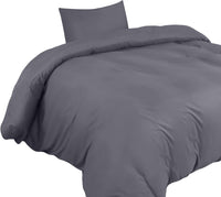 1 x RAW Customer Returns Utopia Bedding bed linen 140x200 set - microfiber duvet cover 140x200 cm 1 pillowcase 65x65 cm - grey - RRP €14.82