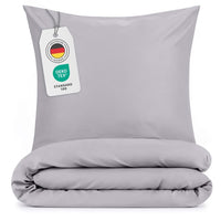 1 x RAW Customer Returns Blumtal bed linen 155x200 cm summer 2 pillowcases 40x80 cm - summer made of breathable microfiber - Oeko-TEX certified bed linen - soft bed linen 3-piece - grey - RRP €20.16