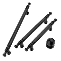 1 x RAW Customer Returns FURNIWARE 10 pieces furniture handle, 102 mm hole spacing, solid aluminum furniture handles, cupboard handles, kitchen cabinet handle, used for bathroom door handle, black - RRP €29.23