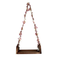 1 x RAW Customer Returns Harilla Newborn Props Wooden Swing Seats Gift Posing Props with Flower Rope Photo Shoot Background Accessory, Baby Photography Accessories for 0-3 Months Boys Girls, Coffee - RRP €28.99