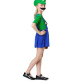 1 x RAW Customer Returns Super Brothers Adults Children Cosplay Costume Classic Costume, Party Costume Carnival Halloween Costume for Full Body Suit Party, Girls Green, S - RRP €6.99