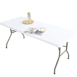 1 x RAW Customer Returns Tablecloth Rectangular,Fitted Tablecloth,Elastic Tablecloth,Wipeable Tablecloth,Tablecloth for Outdoor,Patio,Kitchen and Dining Room,White,6FT 183x75CM - RRP €39.95