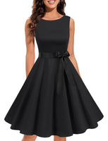 1 x RAW Customer Returns Gardenwed Women s Rockabilly Dresses 50s Formal Dresses Knee Length Black Cocktail Dresses Evening Dress Dress Wedding Guest Black XL - RRP €42.99