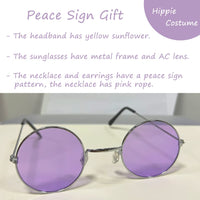 13 x Brand New MEZHEN Costume Hippie Peace Sign Hippie Headdress Necklace Earrings Bracelet Sunglasses Flower Hair Band Women Accessories - RRP €296.4