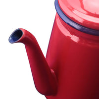 1 x RAW Customer Returns JMAHM Teapot Enamel Coffee Pot 1L Water Jug Can Be Used for Coffee, Tea, Milk, Oil, Induction Cooker Gas Stove Universal Red  - RRP €29.36