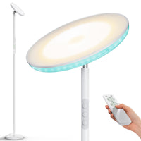 1 x RAW Customer Returns Torkase LED Ceiling Floodlight Dimmable, 3700LM Super Bright Modern Floor Lamp, 2700K-6500K Floor Lamp with Remote Control Support Touch, 5 Color Temperatures with Memory Timer Function Floor Lamp Living Room, White - RRP €100.84