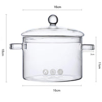 1 x RAW Customer Returns TAMUME 1.5 l glass soup pot for induction hob with easy-to-grip knobs, casserole dish with covered lid for vegetables and soup - RRP €40.24