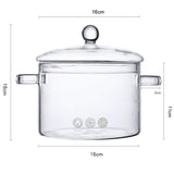 1 x RAW Customer Returns TAMUME 1.5 l glass soup pot for induction hob with easy-to-grip knobs, casserole dish with covered lid for vegetables and soup - RRP €40.24