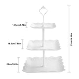 1 x RAW Customer Returns Jinlaili 3-Tier Cake Stand, Cake Stand Cupcake Stand, White Plastic Cake Stand, Sweet Cakes Fruit and Dessert Stand, Cake Trays, Fruit Plate Holder for Party - RRP €12.29