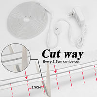 1 x RAW Customer Returns KSIBNW LED Neon Strip DC12V 5M, Dimmable 10 -100 , White, Flexible LED Strip with Power Supply, Waterproof IP65, SMD2835, for Indoor Home Kitchen Decoration, DIY Decoration - RRP €23.59