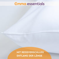 8 x Brand New Emma Essentials Microfiber Pillowcase 65x65 cm, White, Set of 2 Pillowcases with Zipper - RRP €87.92